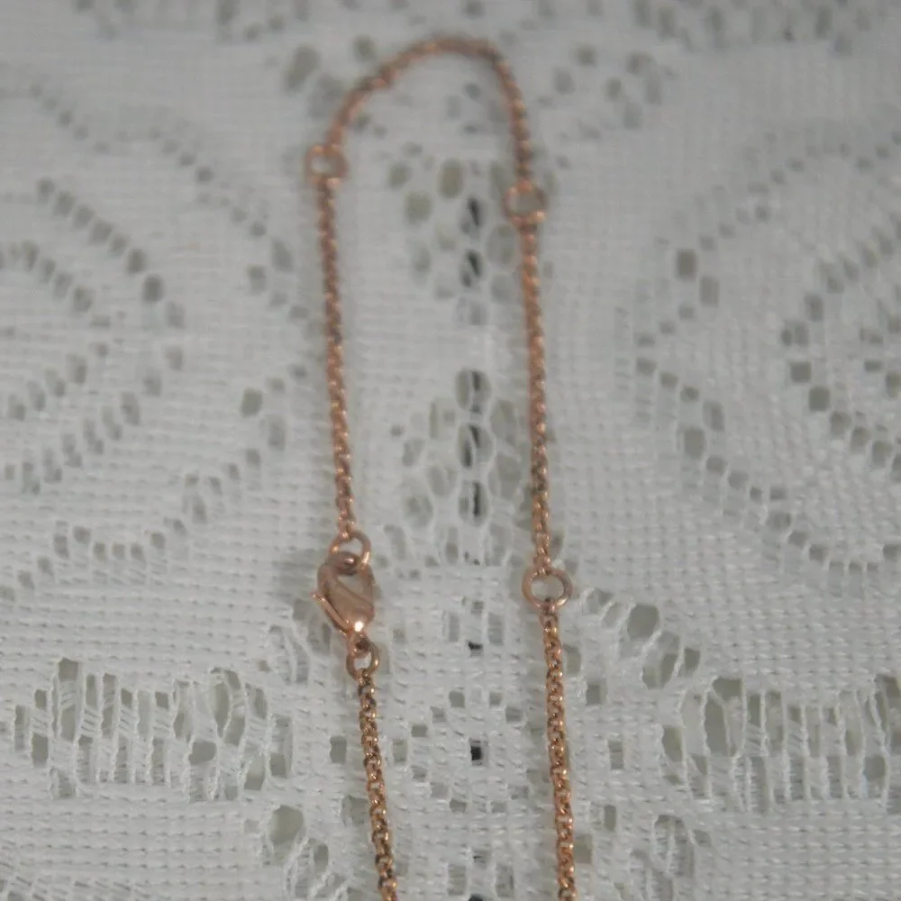 Sparkling Rose Gold Tone Shield Pendant Necklace with Clear Rhinestones
